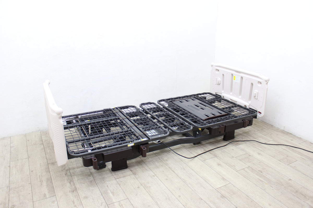 【中古】　介護ベッド　プラッツ製　３モーター 中古 プラッツ ラフィオ 3モーター｜超低床15cm・91cm幅｜固定脚・高